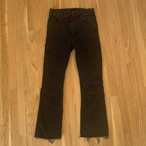MOTHER The Hustler Ankle Fray in Black